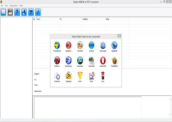 Screenshot of MBOX to PST main interface