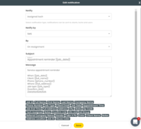 Screenshot of Client Notifications
