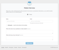 Screenshot of Invitee Scheduling Page