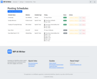 Screenshot of WP AI Writer Posting schedules