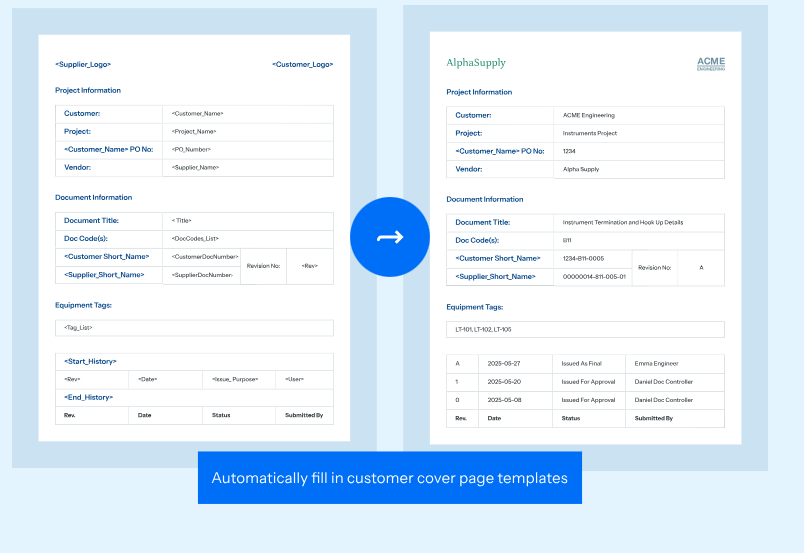 Screenshot of Let DocBoss do the annoying clerical work.
From auto-generated cover pages to fully automated databooks and submittals, DocBoss streamlines every step—freeing up your team from clerical tasks so you can focus on managing projects, not paperwork.