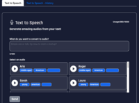 Screenshot of where AI text-to-speech can be generated with a single prompt.