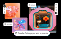 Screenshot of how to generate images from text prompts and edit them within Firefly.