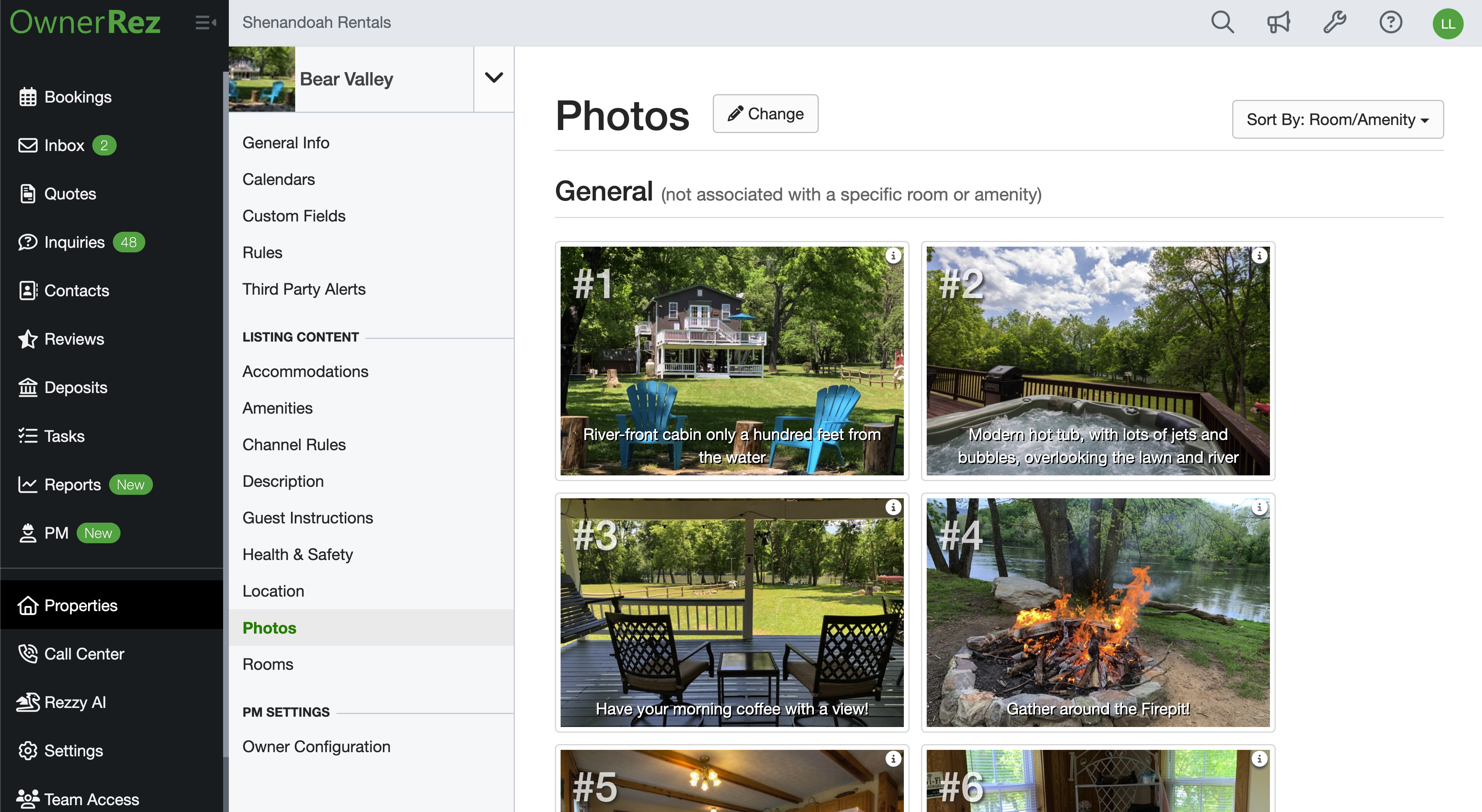 Screenshot of OwnerRez Photos