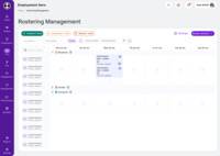Screenshot of the shift management interface in Employment Hero.