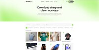 Screenshot of Browse mockup templates across apparel, branding, packaging, devices, print, stationery, and social media categories.