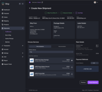 Screenshot of a carrier rate comparison interface