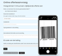 Screenshot of the feature that lets users scan barcodes into forms, upload pictures, and even more advanced form features