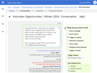Screenshot of Broadcast messaging: To send a personalized message to a specific audience of any size.
