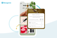 Screenshot of Snowball your growth with referral marketing on your eCommerce site, in-store, or on the app. Your customers will get rewarded when their friend uses their referral code to make a purchase.