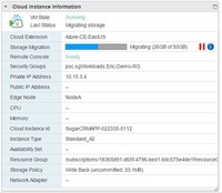 Screenshot of Velostrata's migration portlet