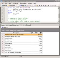 Screenshot of Oracle trace