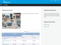 Screenshot of the InfoReady Homepage - Custom branded to match institution