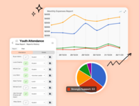Screenshot of TRACK: Monitor and measure your community’s engagement with Engage Spaces' robust tracking and analytics tools. Track attendance, analyze activities, and generate actionable insights with our comprehensive reporting features. By keeping a close eye on key metrics, Engage Spaces helps you make data-driven decisions that drive growth, improve outcomes, and ensure accountability across your organization.