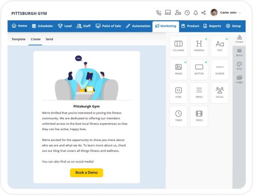Screenshot of Gym Marketing Software