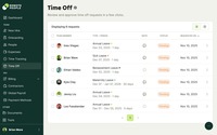 Screenshot of Remote People Leave Management, supporting  time-off management with country-specific leave policies, team calendars, approval workflows, and real-time balance tracking.