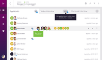 Screenshot of A quick view of applicants at a hiring step