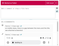Screenshot of the interface to upload tests, and also discuss issues with teammates.