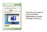 Screenshot of External Content Linking - link out to external content providers such as LinkedIn, OpenSesame or and LMS
