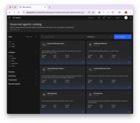 Screenshot of a catalog of available agents.