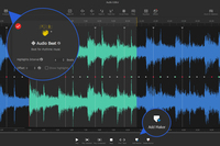 Screenshot of VideoProc Vlogger audio beat analyzer