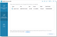 Screenshot of Choose an iTunes Backup File