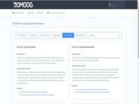 Screenshot of a single-page report containing all evidence for Requirements 6.4.3 & 11.6.1 to share with your QSA