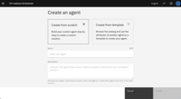 Screenshot of Creating agents - from scratch or using a pre-built template