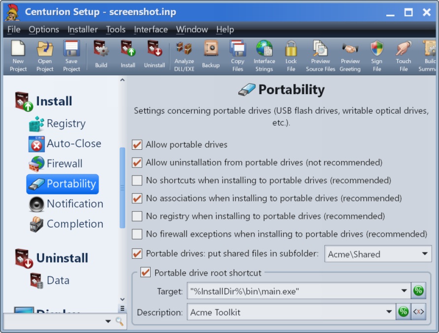 Screenshot of Portability