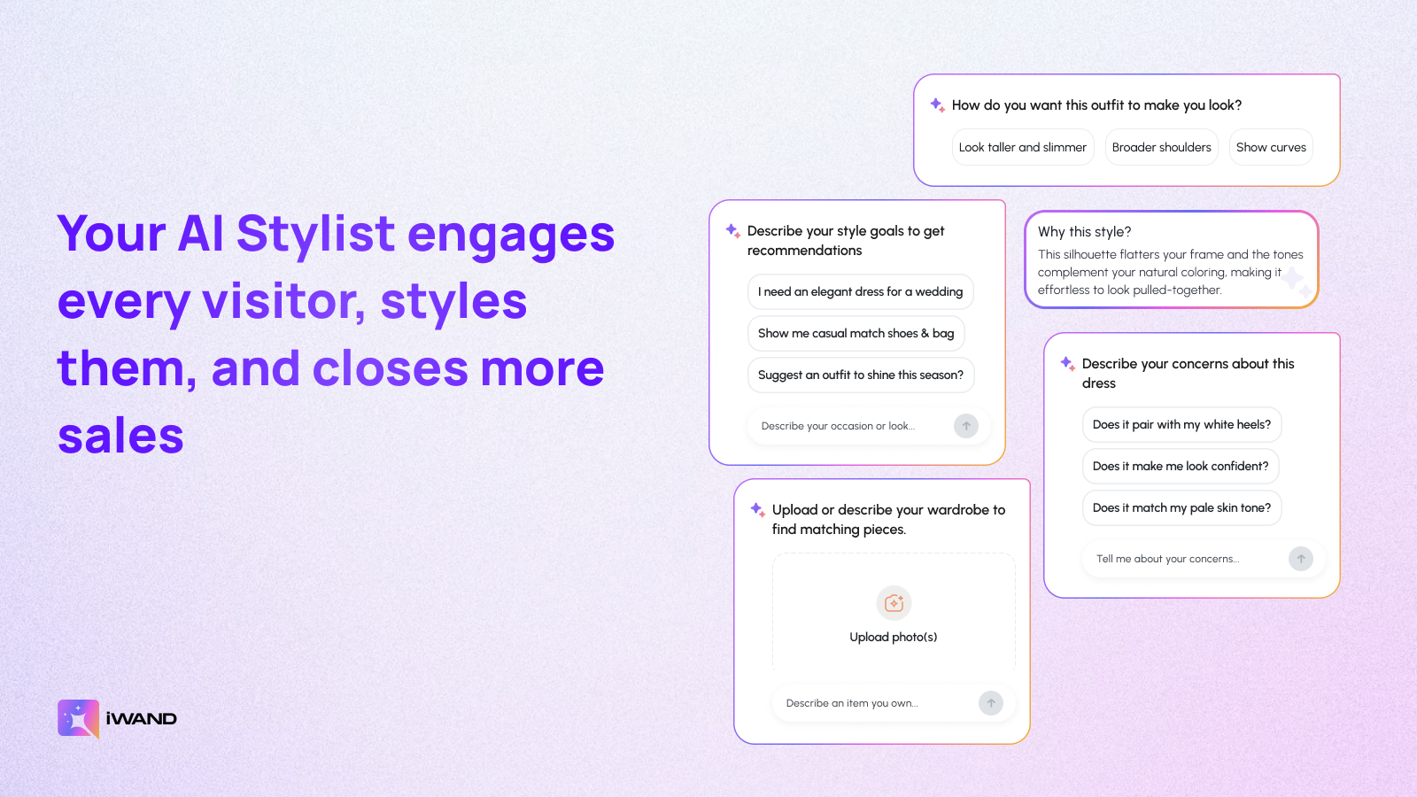Screenshot of AI Stylist engages every visitor, styles them, and closes more sales
