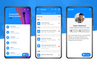 Screenshot of The event app can be configured to meet any needs and offers many functionalities like agenda, networking, and surveys.