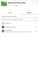 Screenshot of CloudSpace Files Sharing and Managing