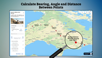Screenshot of the Bearing Angle, used to measure directions, distances, and angles for navigation, planning, or surveying.