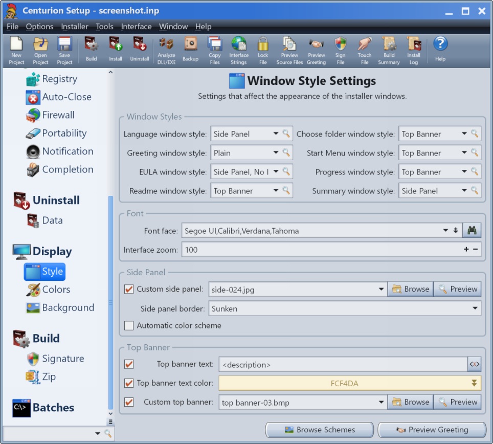 Screenshot of Window Style