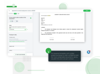 Screenshot of automated templates that ensure compliance with legal requirements and limit the risks: fill in the questionnaire, choose between available options, use tooltips and helpful best practices.