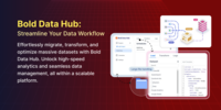 Screenshot of some of Bold Data Hub's capabilities.