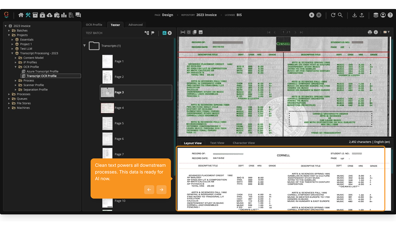 Screenshot of Process any structure of document.