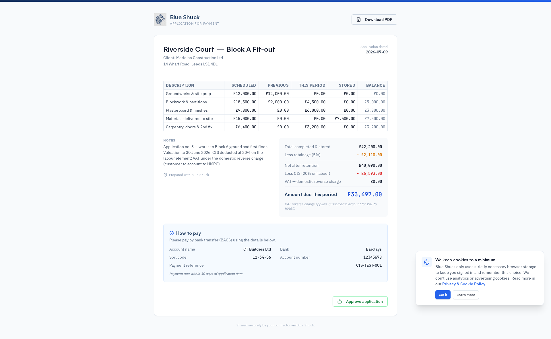 Screenshot of Issuing a public facing payment request. Using this and stripe connect the user can get paid straightaway