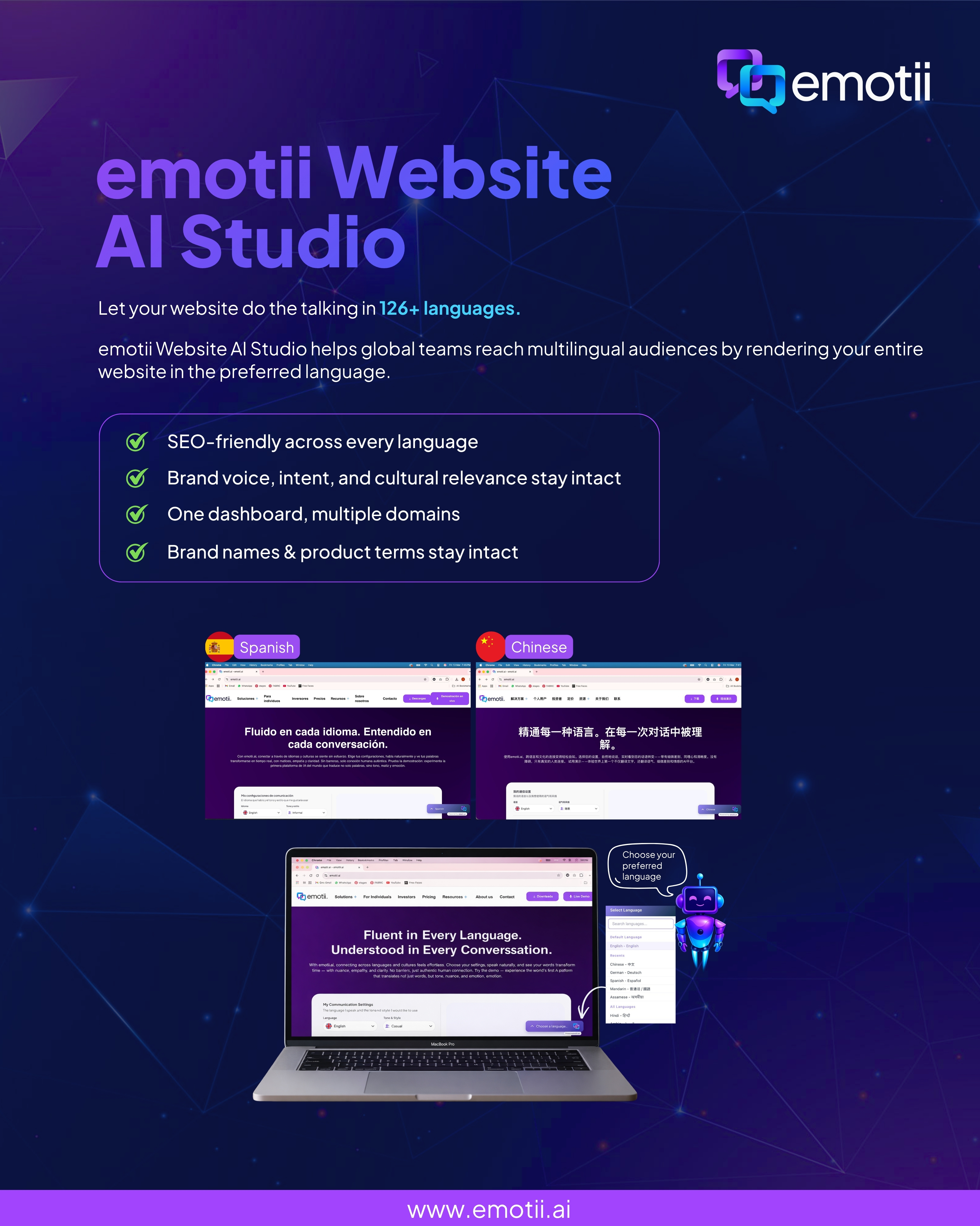 Screenshot of emotii Website AI Studio