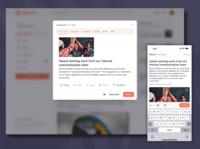 Screenshot of tchop post creation for creating posts, similar to social media platforms.