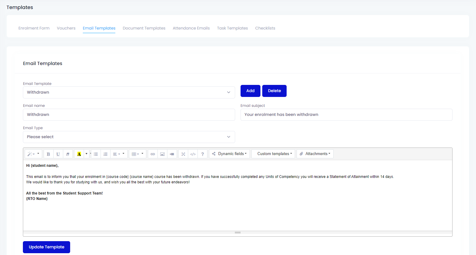 Screenshot of Better Communication With eSkilled SMS Email Templates