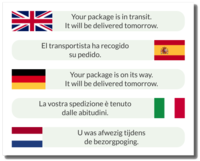 Screenshot of Multilingual notifications