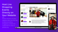 Screenshot of Host Live Shopping Events Directly on a Website: Events remain on the website after the live has ended providing engaging content for customers to view in perpetuity.