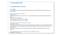 Screenshot of Detailed Remediation Plan:
This report provides a step‑by‑step remediation breakdown for each identified vulnerability, including root cause, recommended actions, and estimated effort. It serves as a practical guide for IT teams to plan and execute fixes efficiently.