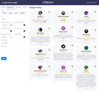 Screenshot of the Google reviews widget