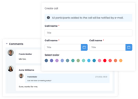 Screenshot of document comments and the integrated chat feature, as well as audio and video conference calls, to facilitate communication and collaboration.