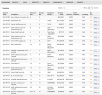 Screenshot of Invoicing