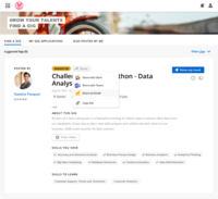 Screenshot of FuelGigs™ gives employees access to a talent marketplace that promotes career growth through projects and stretch assignments.