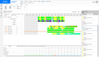 Screenshot of employee schedules showing breaks, lunches, task/work types assigned, and adherence to schedule.