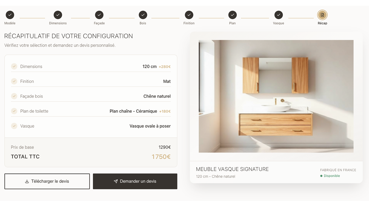 Screenshot of the Front-End Interface, which comes standard or can be configured